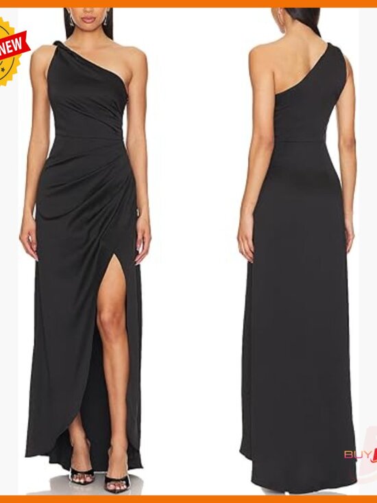 Dresses & Skirts - One Shoulder Ruched Maxi Dress Formal Cocktail Party Wedding Guest